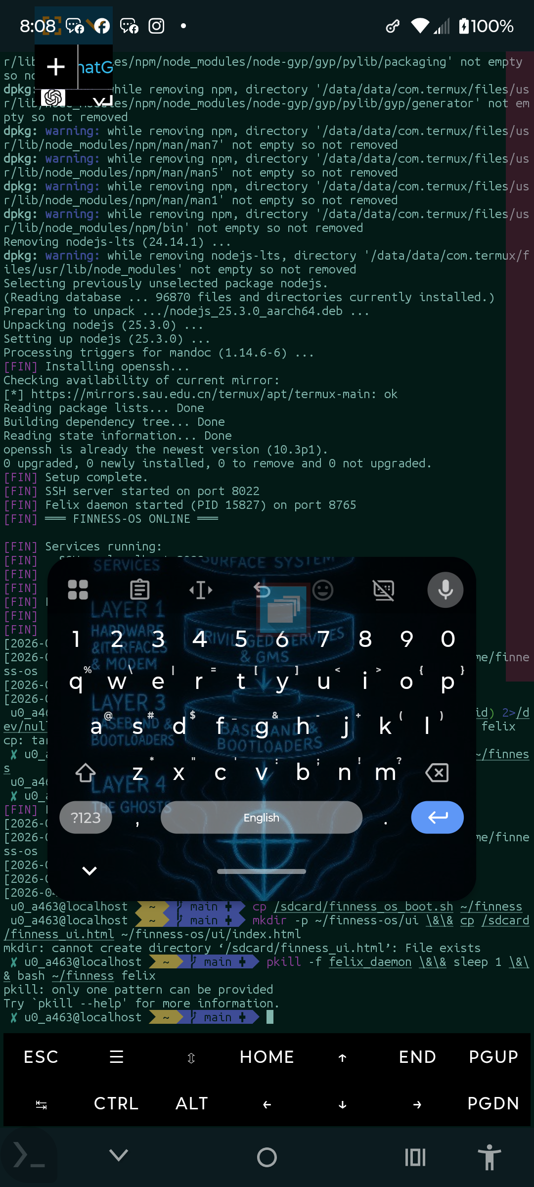 Felix Finesse OS Live Interface